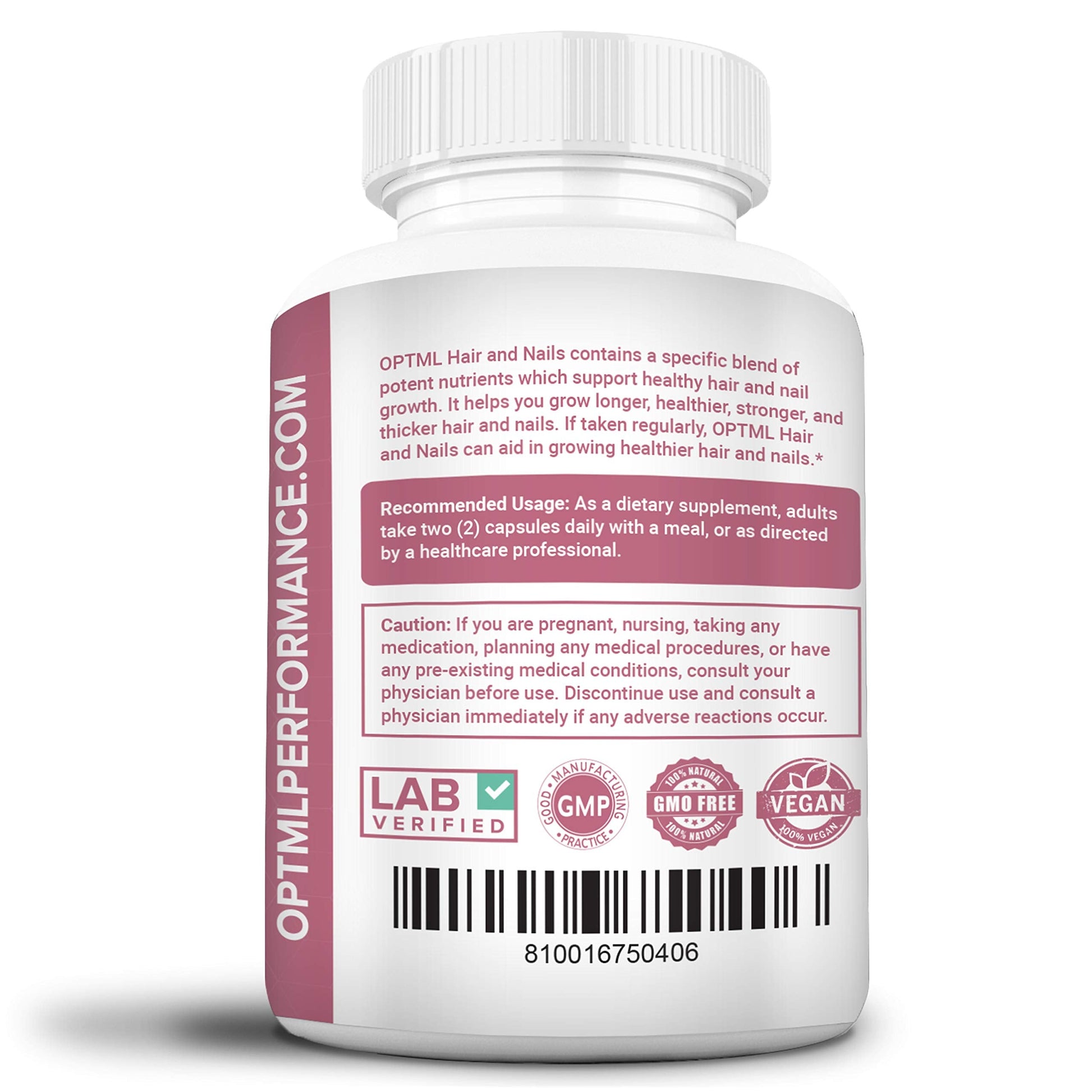 OPTML Hair and Nail Vitamins for Hair Growth and Thickness, Biotin-Infused Hair Pills, Hair Vitamins for Faster Hair Growth and Healthy Nails, for Women and Men, 60 Capsules OPTML buy supplements Au