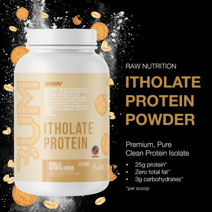 RAW Whey Isolate Protein Powder, Vanilla Oatmeal Cookie (CBUM Itholate Protein) - 100% Grass-Fed Sports Nutrition for Muscle Growth & Recovery - Low-Fat, Low Carb