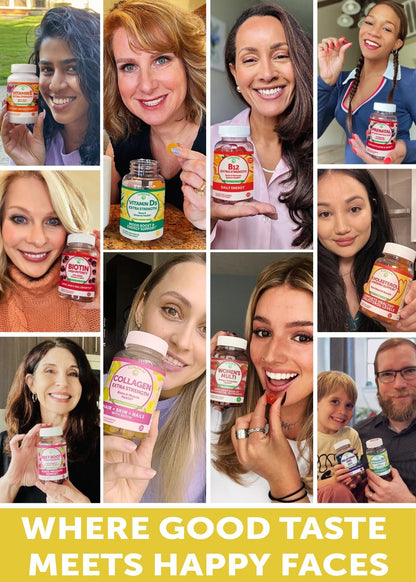 Lunakai USA Made Collagen Peptides Gummies - 200mg Non-GMO Anti-Aging Formula with Biotin, Zinc, Vitamins C