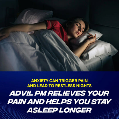 Advil PM Pain Reliever and Nighttime Sleep Aid, Ibuprofen for Pain Relief and Diphenhydramine Citrate for a Sleep Aid - 120 Coated Caplets and Pain Reliever and Fever Reducer, 10 Count Tablets AdvilBuy Supplements Australia