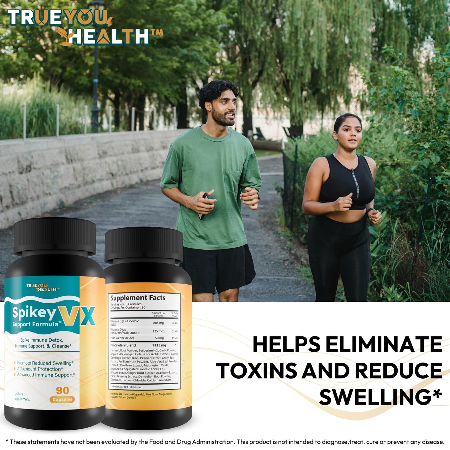 True You Health Spikey VX Support Formula - Our Best Spike Support Formula for Immune System Detox - Daily Zinc Immunity Capsules Vitamin C Immune Boost - Feel The Wellness Spike Detox The Wellness True You HealthBuy Supplements Australia