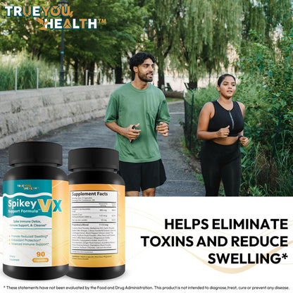True You Health Spikey VX Support Formula - Our Best Spike Support Formula for Immune System Detox - Daily Zinc Immunity Capsules Vitamin C Immune Boost - Feel The Wellness Spike Detox The Wellness True You HealthBuy Supplements Australia