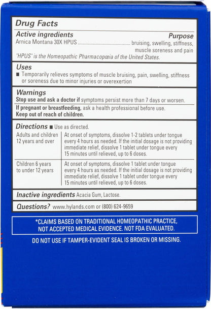 Hyland's Arnica Montana 30x Tablets, Natural Relief of Bruises, Swelling and Muscle Soreness, Quick Dissolving Tablets (Pack of 1, 50 Count Total) Hyland'sBuy Supplements Australia