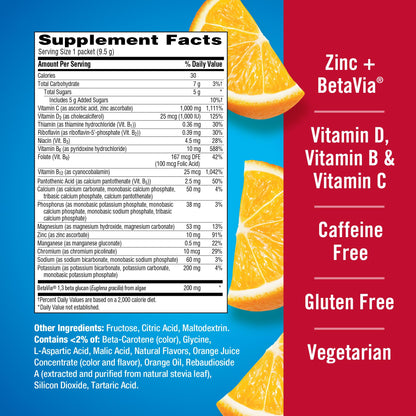Emergen-C Immune+ Triple Action Immune Support Powder, BetaVia (R), 1000mg Vitamin C, B Vitamins, Vitamin D and Antioxidants