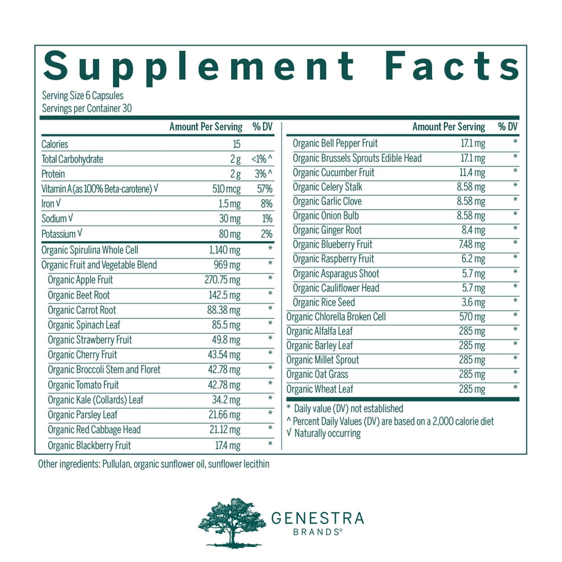 Genestra Brands Phyto Greens Capsules | Vitamins, Dietary Fiber and Enzymes for Optimum Nutrition | 180 Capsules Genestra BrandsBuy Supplements Australia