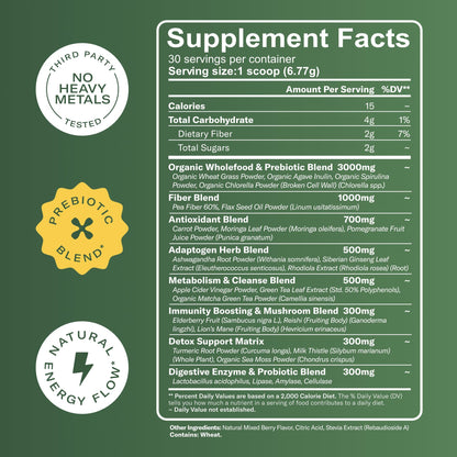 TrueSeaMoss Super Greens Powder with Matcha for Digestive & Gut Health – 25 Superfoods with Probiotics, Prebiotics, Enzymes & Sea Moss – Vegan Superfood Powder for Bloating & Regularity - 30 Servings TrueSeaMossBuy Supplements Australia