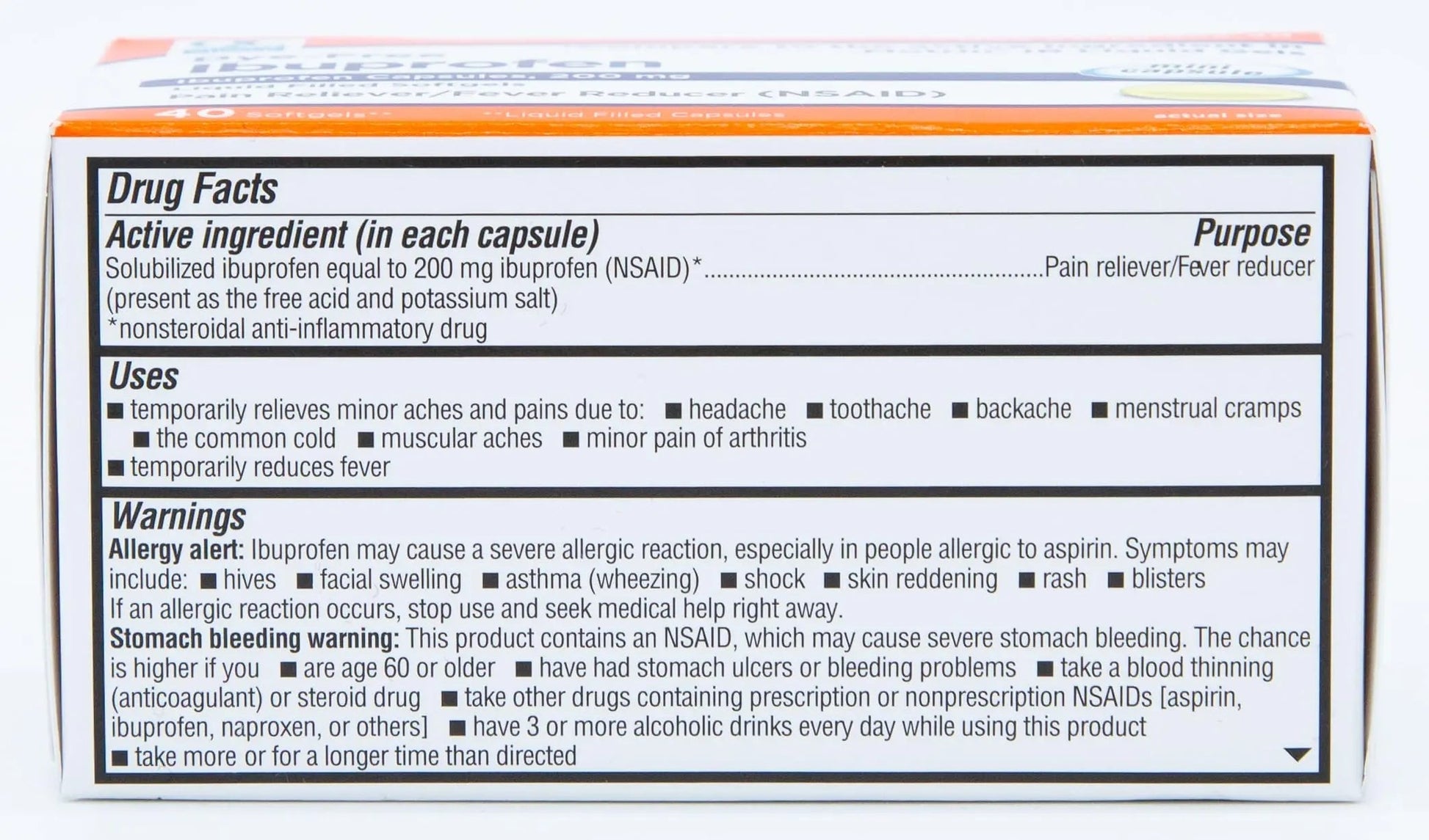 Quality Choice Ibuprofen 200 mg Liquid Gels 40 Count Easy to Swallow Pain Reliever and Fever Reducer for Headache Toothache Backache Menstrual Cramps Muscle Aches Minor and Pain Quality ChoiceBuy Supplements Australia