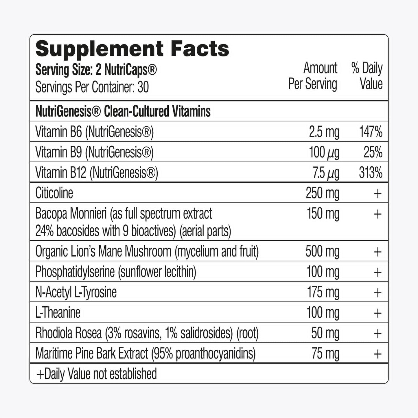 Mind Lab Pro® MLP® v4 Universal  Booster Supplement for Focus, Memory, Clarity, Energy - 60-Count - Plant-Based, Naturally Sourced Memory Vitamins