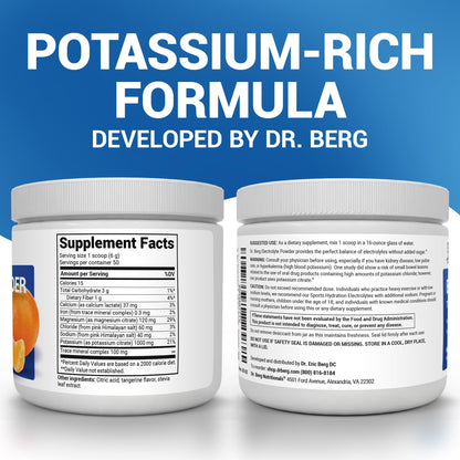 Dr. Berg Zero Sugar Hydration Keto Electrolyte Powder - Enhanced w/ 1000 mg of Potassium & Real Pink Himalayan Salt (NOT Table Salt) - Tangerine Flavor Hydration Drink Mix Supplement - 50 Servings