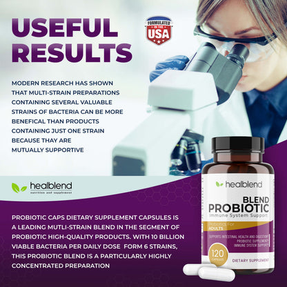 healblend Probiotic Caps Dietary Supplement Capsules, Probiotic for Women and for Men Digestive Health, Immune System Support, Non-GMO, Gluten-Free, 120 Veg Caps healblend buy supplements Au