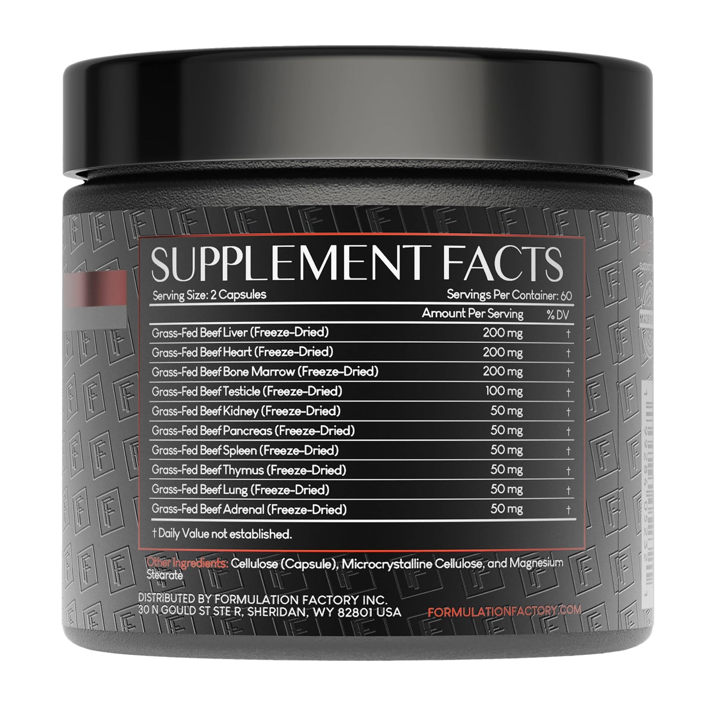 Formulation Factory Primal Power 10-in-1 Grass-Fed Organ Supplement with Beef Liver, Heart, Marrow, Testicle, Kidney, Supports Vitality, Hormones, Energy, Immunity (4 Month Supply, 240 Capsules) Formulation Factory buy supplements Au