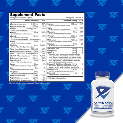 EndurElite Vitamin Elite - Complete Multivitamin for Men and Women - 120 Capsules EndurEliteBuy Supplements Australia