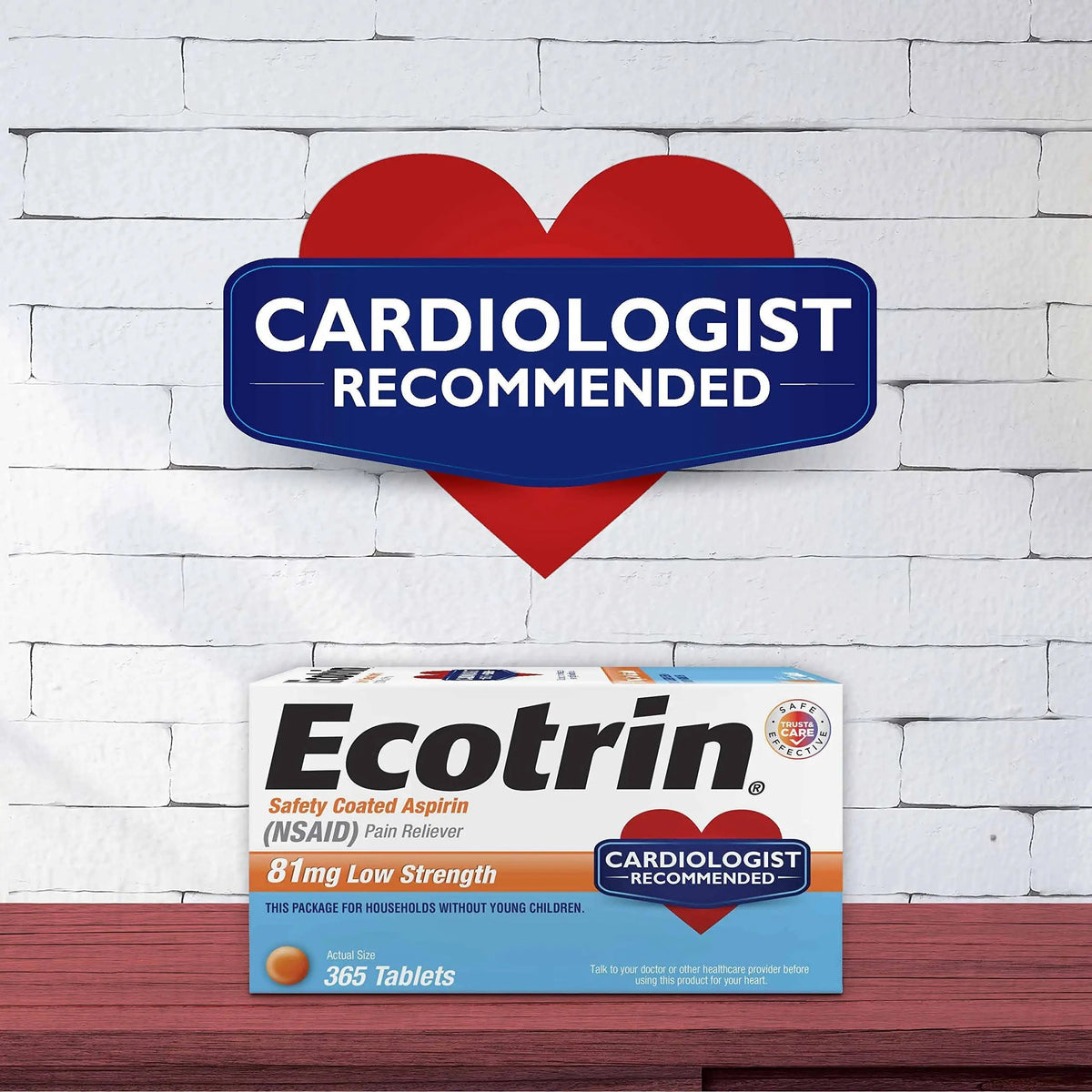 Ecotrin Safety Coated Aspirin Pain Reliever Tablets, Low Strength, NSAID 81mg, 365 ct (Pack of 2) EcotrinBuy Supplements Australia