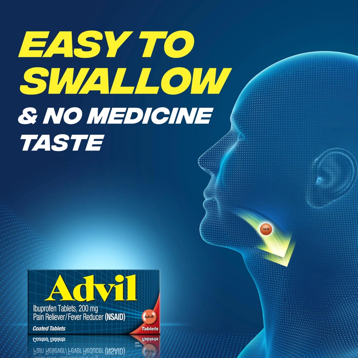 Advil Pain Reliever and Fever Reducer, Pain Relief Medicine with Ibuprofen 200mg for Headache, Backache, Menstrual Pain and Joint Pain Relief - 10 Coated Tablets AdvilBuy Supplements Australia