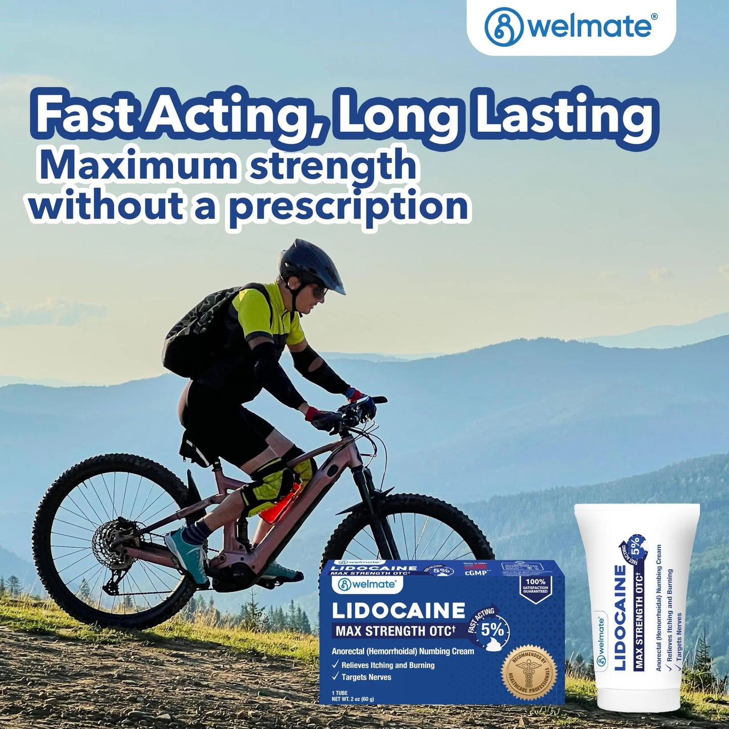 WELMATE 5% Lidocaine Cream for Hemorrhoids – Fast-Acting Lidocaine Numbing Cream & Topical Analgesic Cream for Anorectal Itch Relief, Unscented, Child Resistant Packaging 2 oz (60g) WELMATEBuy Supplements Australia