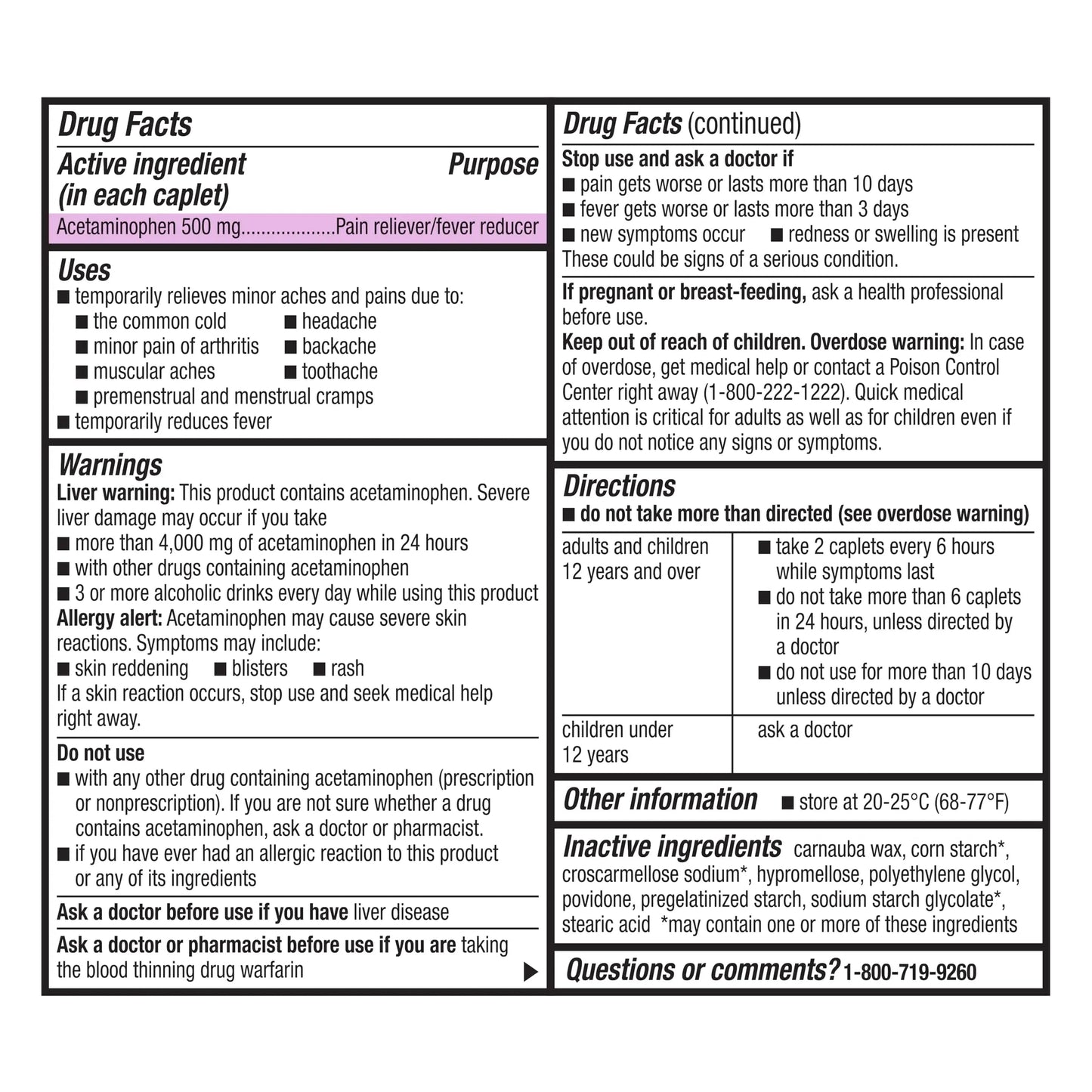 Rite Aid Extra Strength Acetaminophen, 500mg - 500 Caplets | Pain Reliever & Fever Reducer for Migraines, Joint Pain, Muscle or Back Pain, and Menstrual Pain Rite AidBuy Supplements Australia
