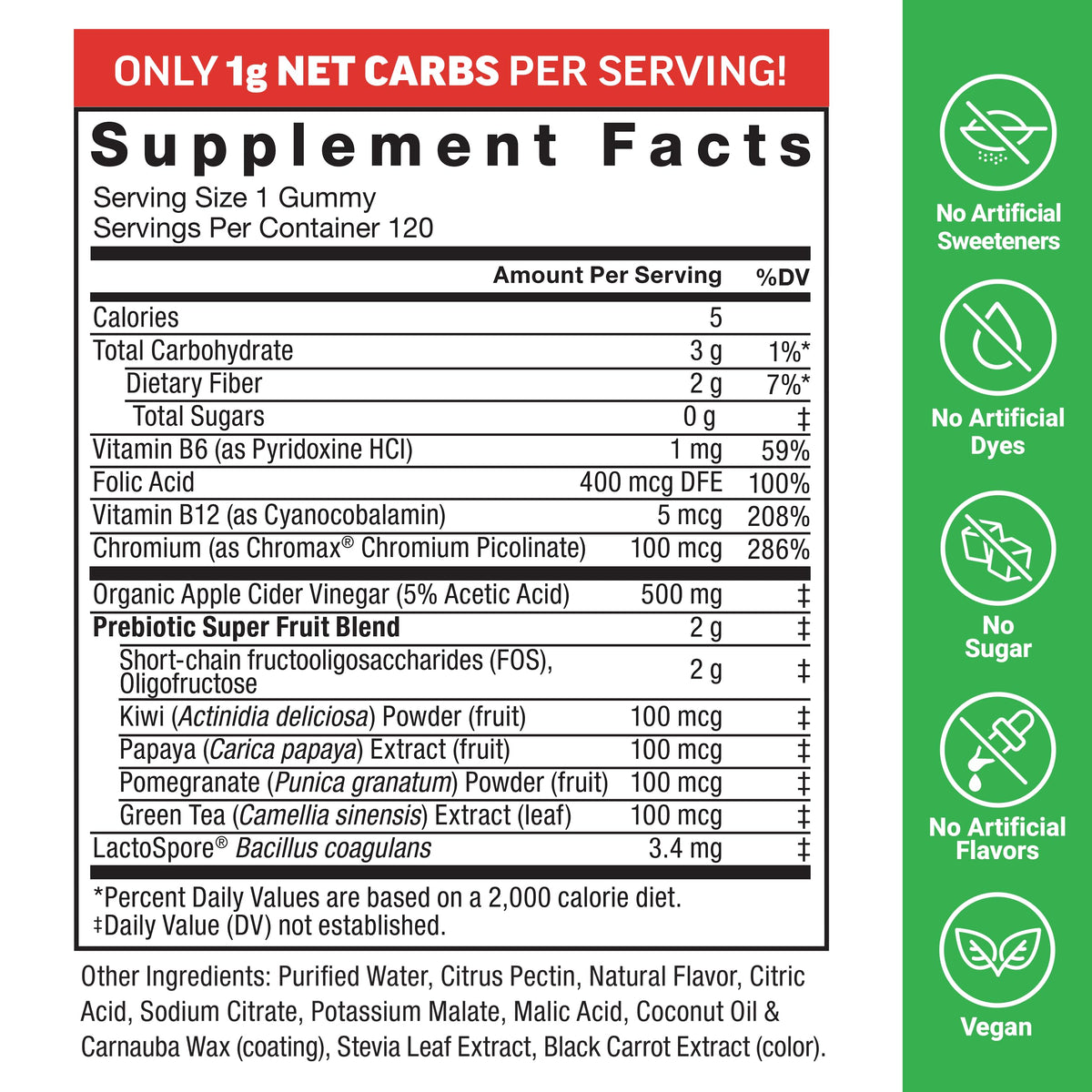 Force Factor ProbioSlim Apple Cider Vinegar Gummies, Keto ACV Gummies with LactoSpore Probiotics & Prebiotics to Support Digestion, Metabolism & Immune Health,